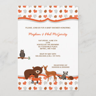 Bossen Baby shower - neutraal Invite Kaart