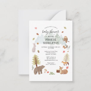 Bossen Baby shower Notitiekaartje