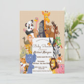 Bossen, Baby shower van bosdieren Kaart (Staand voorkant)