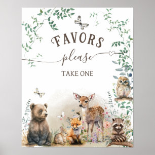 Bossen Baby shower van groenbossen Poster