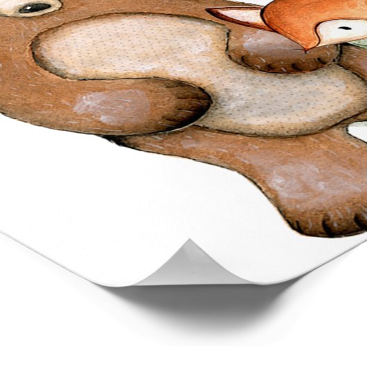 Bossen baby shower welkom bord poster (Hoek)