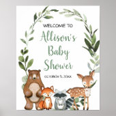 Bossen baby shower welkom bord poster (Voorkant)