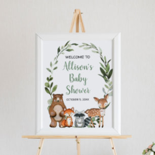 Bossen baby shower welkom bord poster