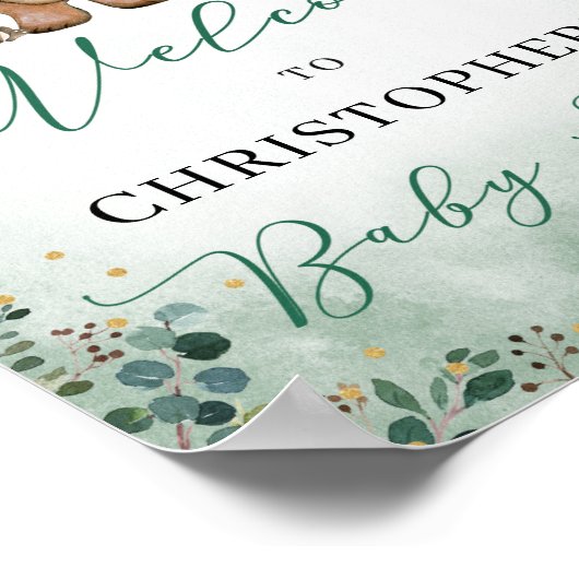 Bossen Baby shower welkom bord Poster (Hoek)