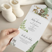 Bossen Baby showers in bossen All In One Uitnodiging