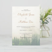 Bossen/Bergdenbomen Rustic Wedding Kaart (Staand voorkant)