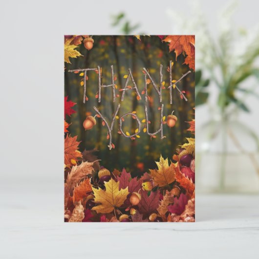 Bossen Bewerkbare Herfst Herfst Bedankkaart (Staand voorkant)