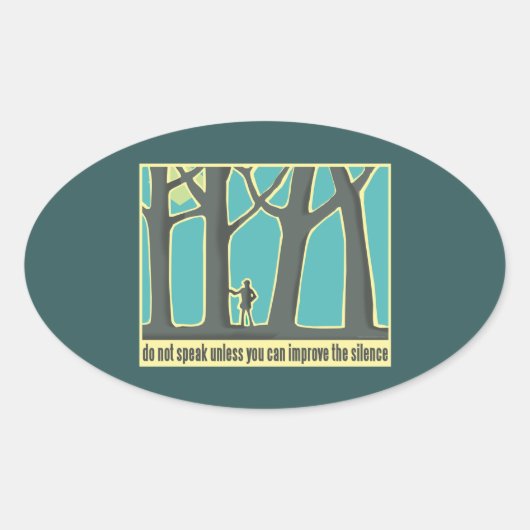 Bossen, bomen, Trekking Ovale Sticker (Voorkant)