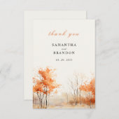 Bossen. Bos in herfst kleuren bruiloft Dank U Bedankkaart (Voorkant / Achterkant)