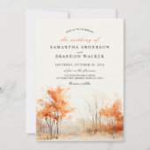 Bossen. Bos in herfstkleuren bruiloft Uitnodiging (Voorkant)