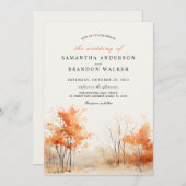 Bossen. Bos in herfstkleuren bruiloft Uitnodiging (Voorkant / Achterkant)