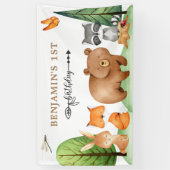 Bossen Bosdieren Birthday Spandoek (Verticaal)