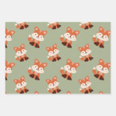 Bossen Bosdieren Fox Floral Ventiag Inpakpapier Vel (Voorkant 3)