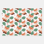 Bossen Bosdieren Fox Floral Ventiag Inpakpapier Vel (Voorkant 2)