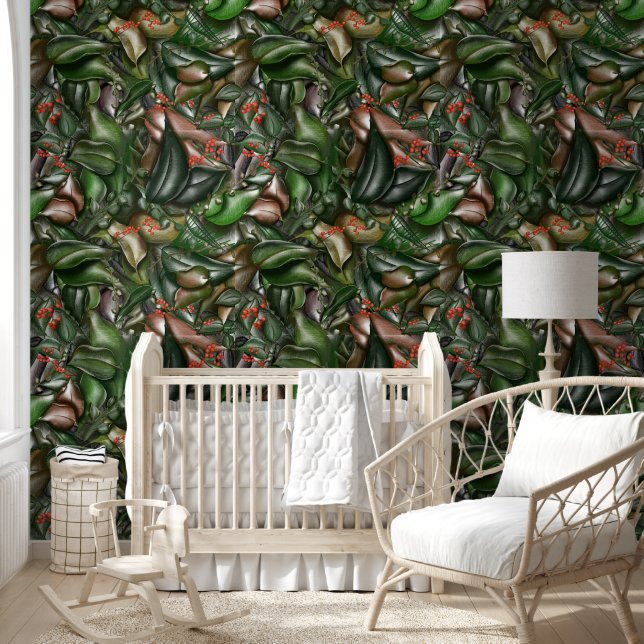 Bossen Bosgroen en bloemmotief Behang (Kinderen)