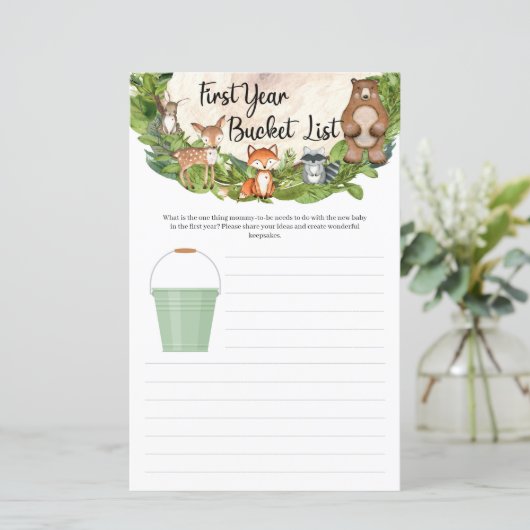 Bossen bossen Eerste jaar Bucket List (Staand voorkant)
