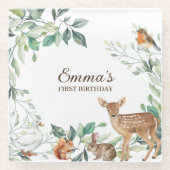 Bossen Bossen eerste verjaardag Glazen Onderzetter (Voorkant)