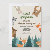 Bossen Bossen Greenery 1e verjaardag Kaart (Voorkant)