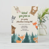 Bossen Bossen Greenery 1e verjaardag Kaart (Staand voorkant)