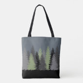 Bossen Bossen Pine Trees met Monogram Tote Bag (Achterkant)