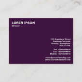 Bossen, Bute Park, Cardiff (Paarse tonijn) Visitekaartje (Achterkant)