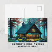 *~* Bossen Cabine Kleurrijke Bold Art AP49 Stream Briefkaart (Voorkant / Achterkant)