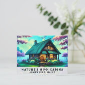 *~* Bossen Cabine Kleurrijke Fantasy Art AP49 Spri Briefkaart (Staand voorkant)