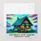 *~* Bossen Cabine Kleurrijke Fantasy Art AP49 Spri Briefkaart (Voorkant / Achterkant)