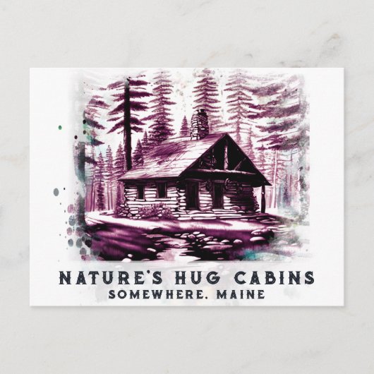 *~* Bossen Cabine Schetste Art AP49 Sepia Roodvorm Briefkaart (Voorkant)