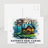 *~* Bossen Cabinelichten AP49 Sneeuwachtig Schilde Briefkaart (Voorkant / Achterkant)