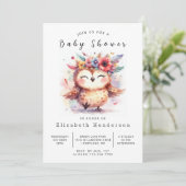 Bossen Custom Uil Baby shower Kaart (Staand voorkant)