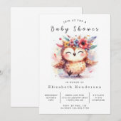 Bossen Custom Uil Baby shower Kaart (Voorkant / Achterkant)