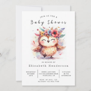 Bossen Custom Uil Baby shower Kaart
