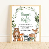 Bossen Diaper Raffle baby shower-teken Poster