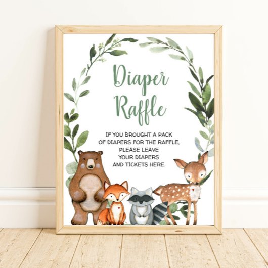 Bossen Diaper Raffle baby shower-teken Poster