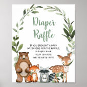 Bossen Diaper Raffle baby shower-teken Poster (Voorkant)