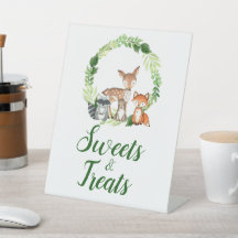 Bossen Dieren Baby shower Sweets & Trees Sign