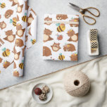 Bossen Dieren Fox Deer Kids Birthday Cadeaupapier<br><div class="desc">Bosbouwpapier met bosvos Deer Kinder Baby shower Birthday Wrapping Paper.</div>