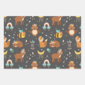 Bossen Dieren Fox Deer Kids Birthday Wr Inpakpapier Vel (Voorkant 3)