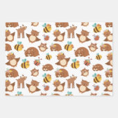 Bossen Dieren Fox Deer Kids Birthday Wr Inpakpapier Vel (Voorkant 2)