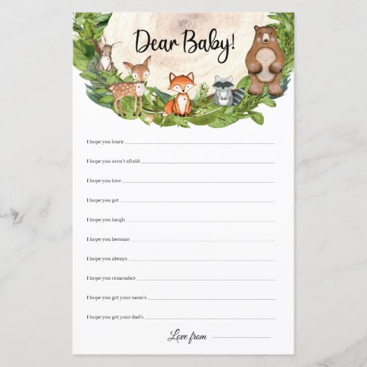 Bossen dieren houten plak Beste Baby (Voorkant)