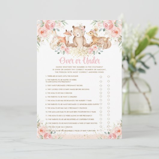 Bossen Dieren vatten bloesem over of onder het spe Kaart (Staand voorkant)