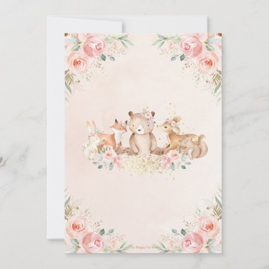 Bossen Dieren vatten bloesem over of onder het spe Kaart (Achterkant)