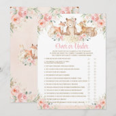 Bossen Dieren vatten bloesem over of onder het spe Kaart (Voorkant / Achterkant)