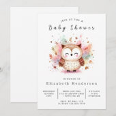 Bossen digitale uil Baby shower Kaart (Voorkant / Achterkant)
