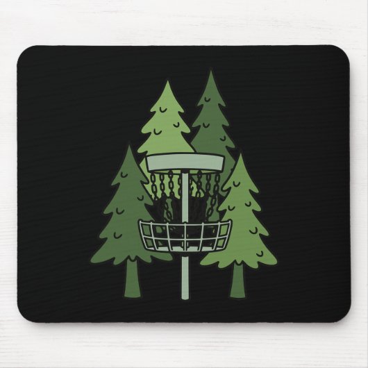 Bossen Discgolf Schets Grappige Discgolf Scene  Muismat (Voorkant)