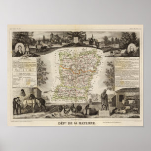 Bossen, districtsgrenzen poster