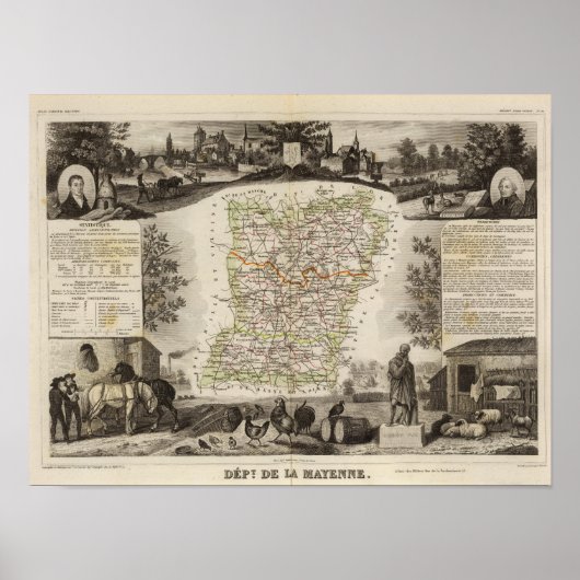 Bossen, districtsgrenzen poster (Voorkant)