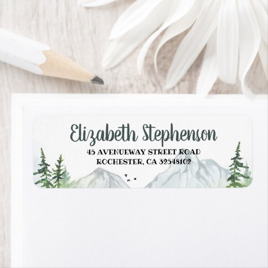 Bossen- en bergavontuur geïnspireerd etiket (Insitu)