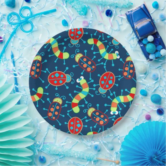 Bossen en kevers papieren bordje (Feest)